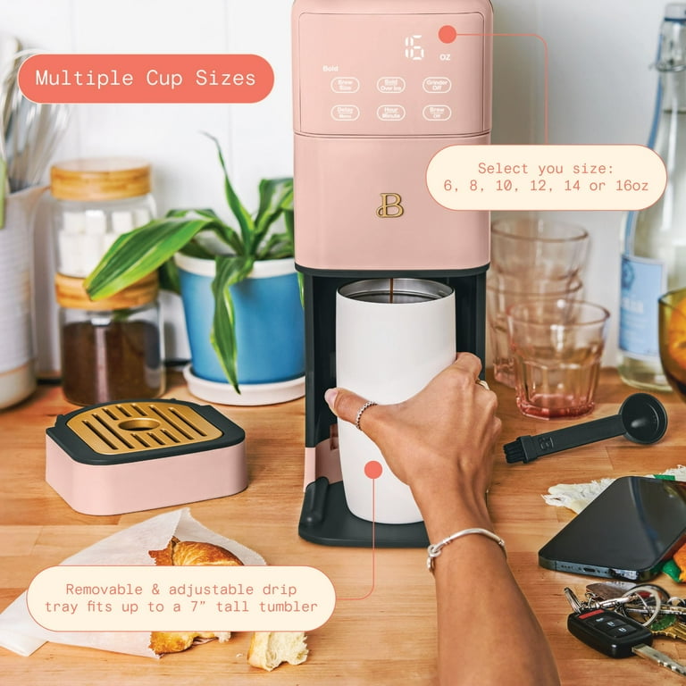 Beautiful Perfect Grind™ Programmable Single Serve Coffee Maker, Rose by Drew Barrymore