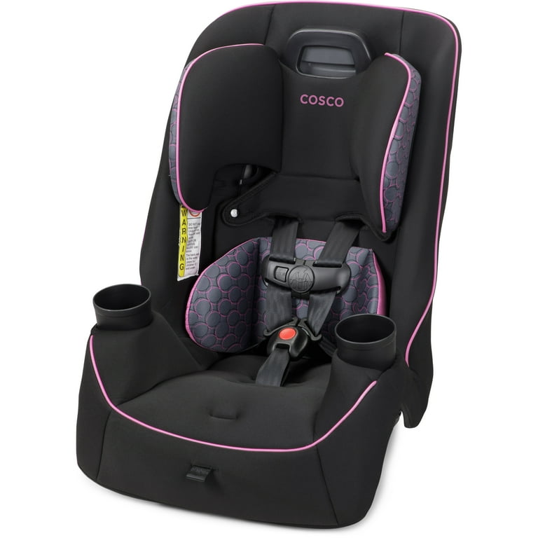 Cosco Kids Easy Elite Slim All-in-One Convertible Car Seat, Pink Rings, Infant & Toddler, Unisex
