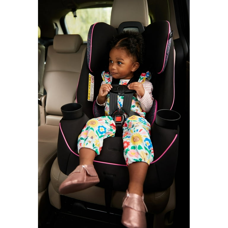Cosco Kids Easy Elite Slim All-in-One Convertible Car Seat, Pink Rings, Infant & Toddler, Unisex