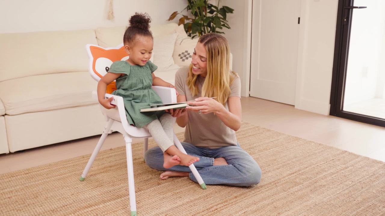 Infantino Grow-with-Me 4-in-1 Convertible High Chair, for Babies & Toddlers 6-36 Months, Orange Fox
