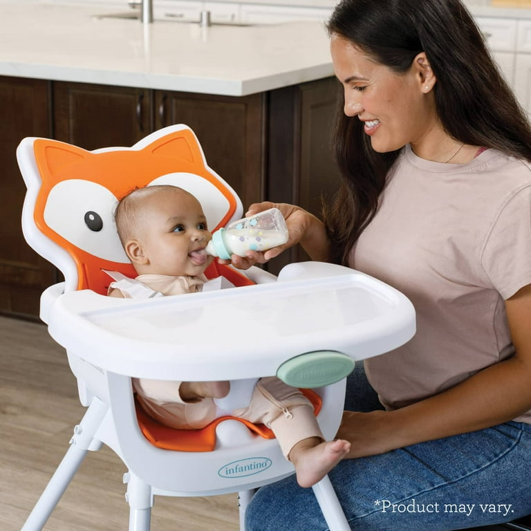 Infantino Grow-with-Me 4-in-1 Convertible High Chair, for Babies & Toddlers 6-36 Months, Orange Fox