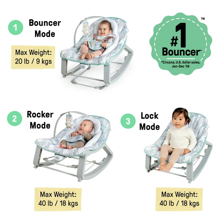 Ingenuity Keep Cozy 3-in-1 Grow With Me Bounce & Rock seat