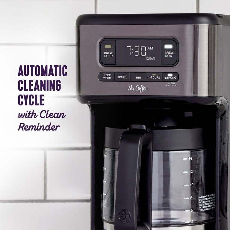 Mr. Coffee® 14 Cup Programmable Coffee Maker, Dark Stainless Steel