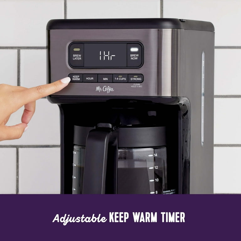 Mr. Coffee® 14 Cup Programmable Coffee Maker, Dark Stainless Steel