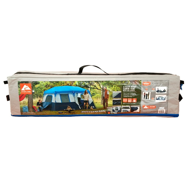 Ozark 8-Person Instant Cabin Tent with LED Lights