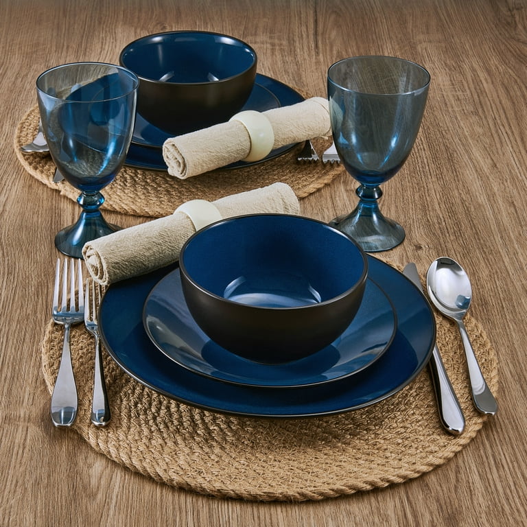 Pfaltzgraff Lucy 12- Piece Stoneware Dinnerware Set in Blue