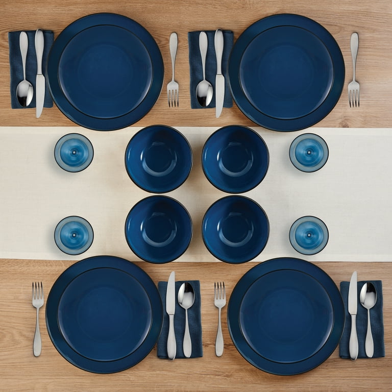 Pfaltzgraff Lucy 12- Piece Stoneware Dinnerware Set in Blue