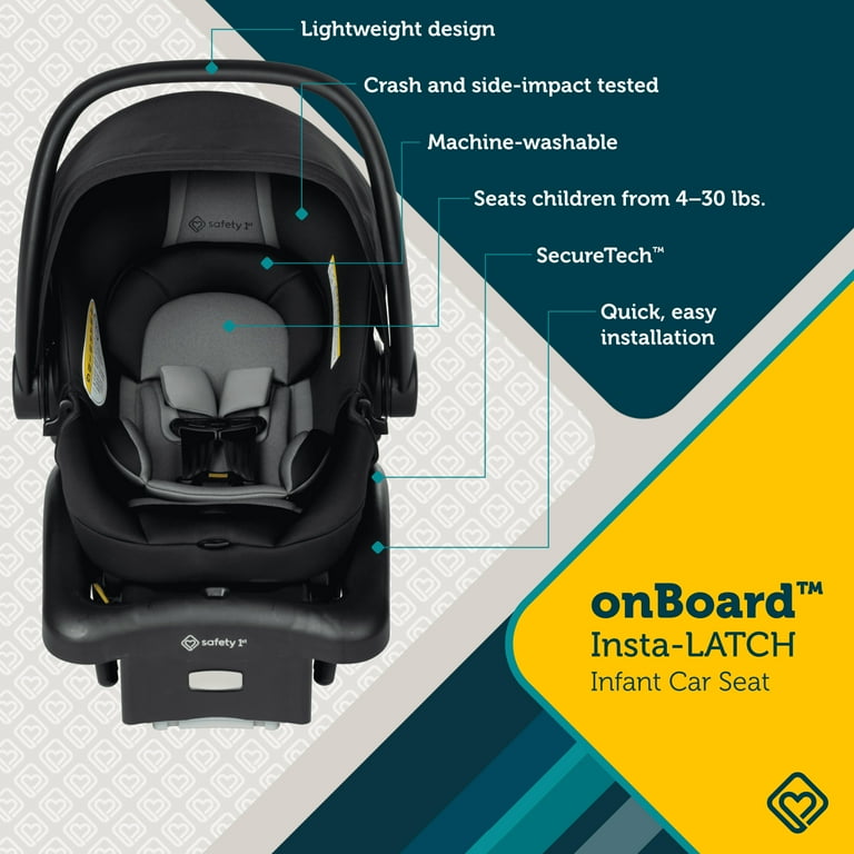Safety 1ˢᵗ OnBoard Insta-LATCH Infant Car Seat, Cowbird