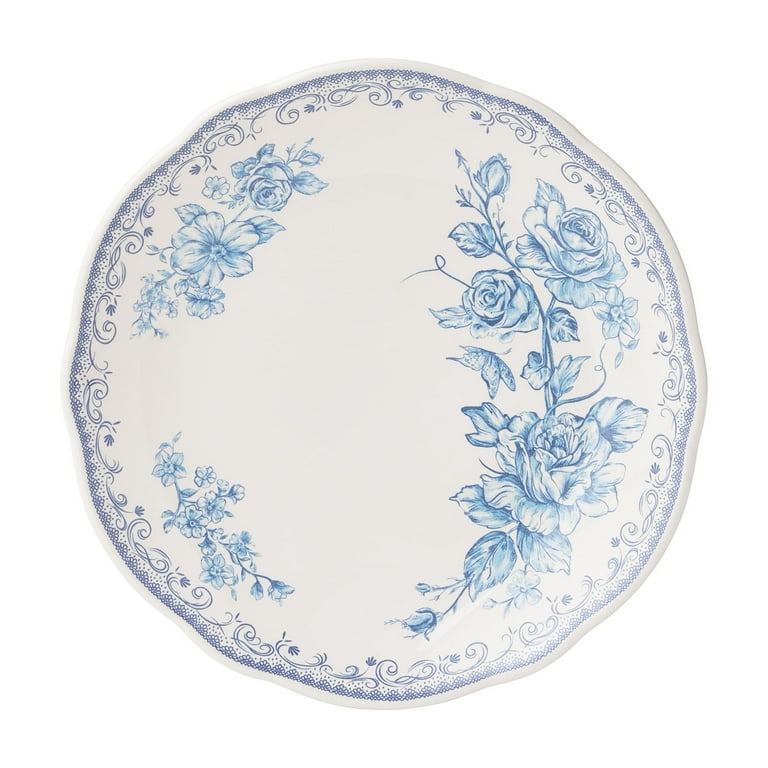 The Pioneer Woman Agatha Blue 12-Piece Stoneware Dinnerware Set