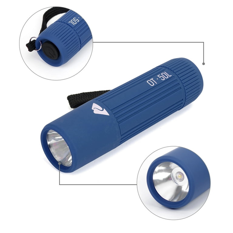 Ozark Trail Single Mini Handheld LED 50 Lumens Flashlight, 3 AAA Batteries, Blue