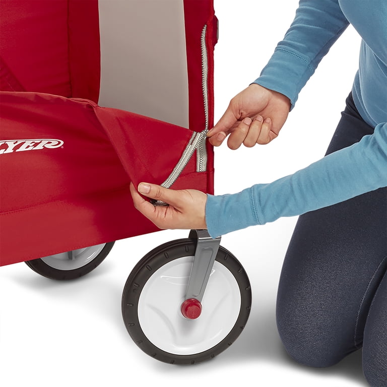 Radio Flyer 3-in-1 EZ Fold Wagon,Collapsible Utility Cart for Kids & Cargo, 18 Months and Up, Red