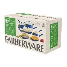 Farberware 14pc Easy Release Ceramic Non-stick Cookware Set - Blue