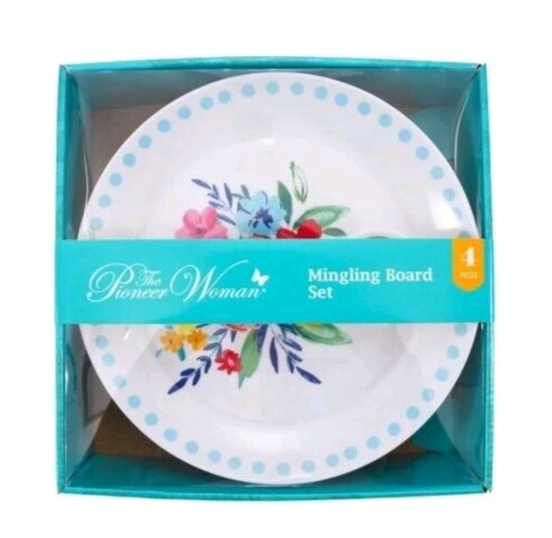 The Pioneer Woman Mingling Board Set of 4 (Floral)