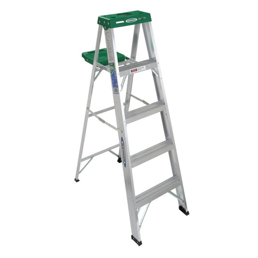 Werner 5 ft. Aluminum Step Ladder (9 ft. Reach Height) with 225 lb. Load Capacity Type II Duty Rating