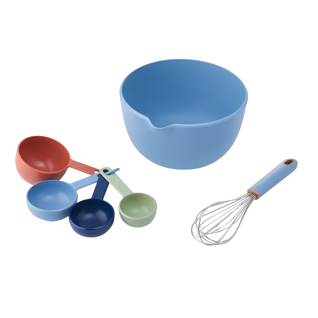 Beautiful 6-piece Essential Baking Set in Blue Icing by Drew Barrymore
