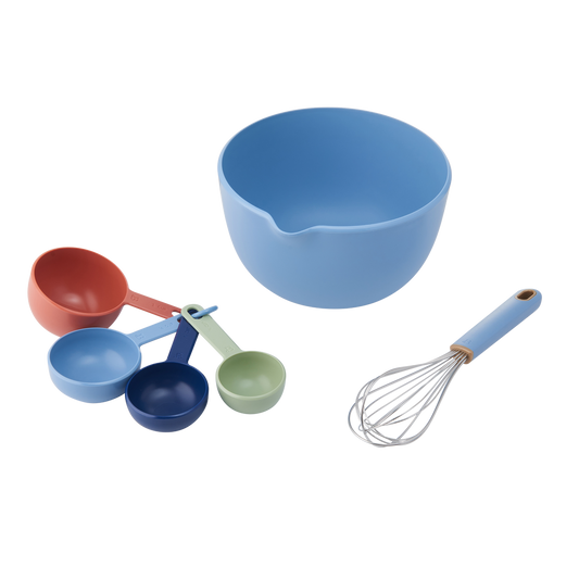 Beautiful 6-piece Essential Baking Set in Blue Icing by Drew Barrymore