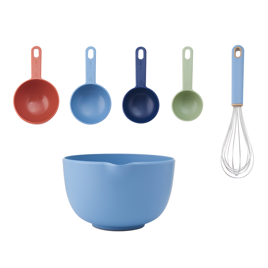 Beautiful 6-piece Essential Baking Set in Blue Icing by Drew Barrymore
