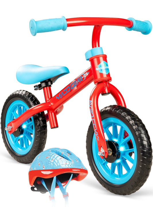 Toddler Balance Bike with Adjustable Helmet – Lightweight No Pedal First Bike for Ages 18 Months to 4 Years – Maintenance-Free 10" Tires – Adjustable Seat – Madd Gear My 1st ZBike