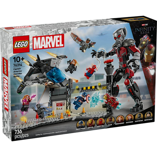 LEGO Marvel Captain America Civil War Action Battle Building Toy with 8 Minifigures & Ant Man 76314
