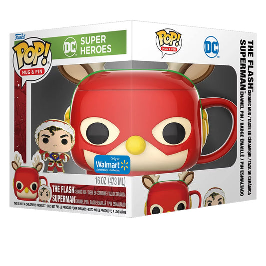 Funko Pop The Flash/Superman Mug & Pin