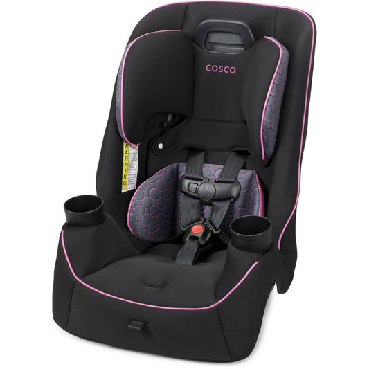 Cosco Kids Easy Elite Slim All-in-One Convertible Car Seat, Pink Rings, Infant & Toddler, Unisex