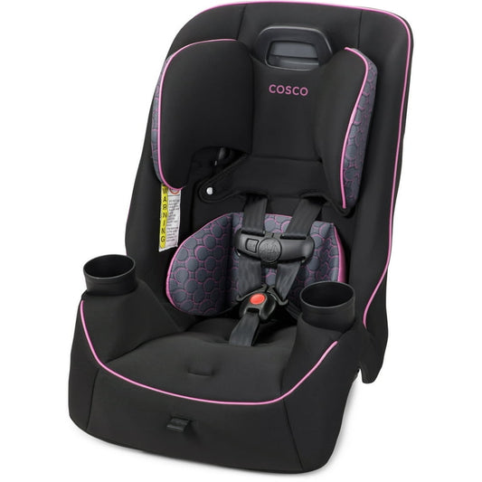 Cosco Kids Easy Elite Slim All-in-One Convertible Car Seat, Pink Rings, Infant & Toddler, Unisex