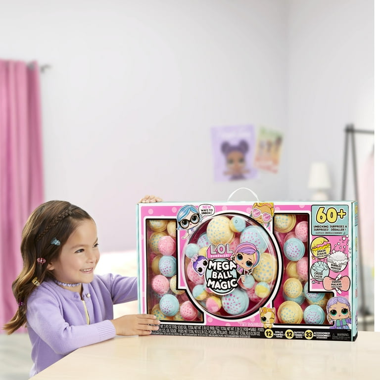 LOL Surprise Mega Ball Magic w/ 12 Collectible Dolls, 60+ Surprises, 4 Unboxing Experiences, Squish Sand, Bubbles, Gel Crush, Shell Smash, Limited Edition Doll