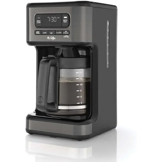 Mr. Coffee® 14 Cup Programmable Coffee Maker, Dark Stainless Steel