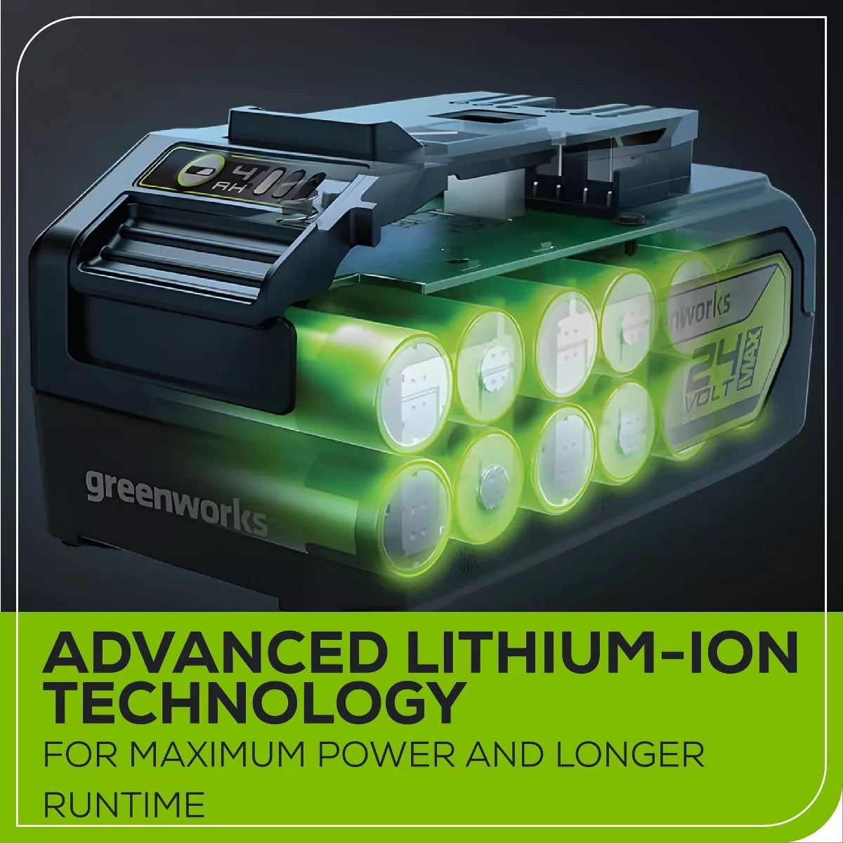 Greenworks POWERALL 24V 4.0Ah Lithium-Ion Power Tool Battery