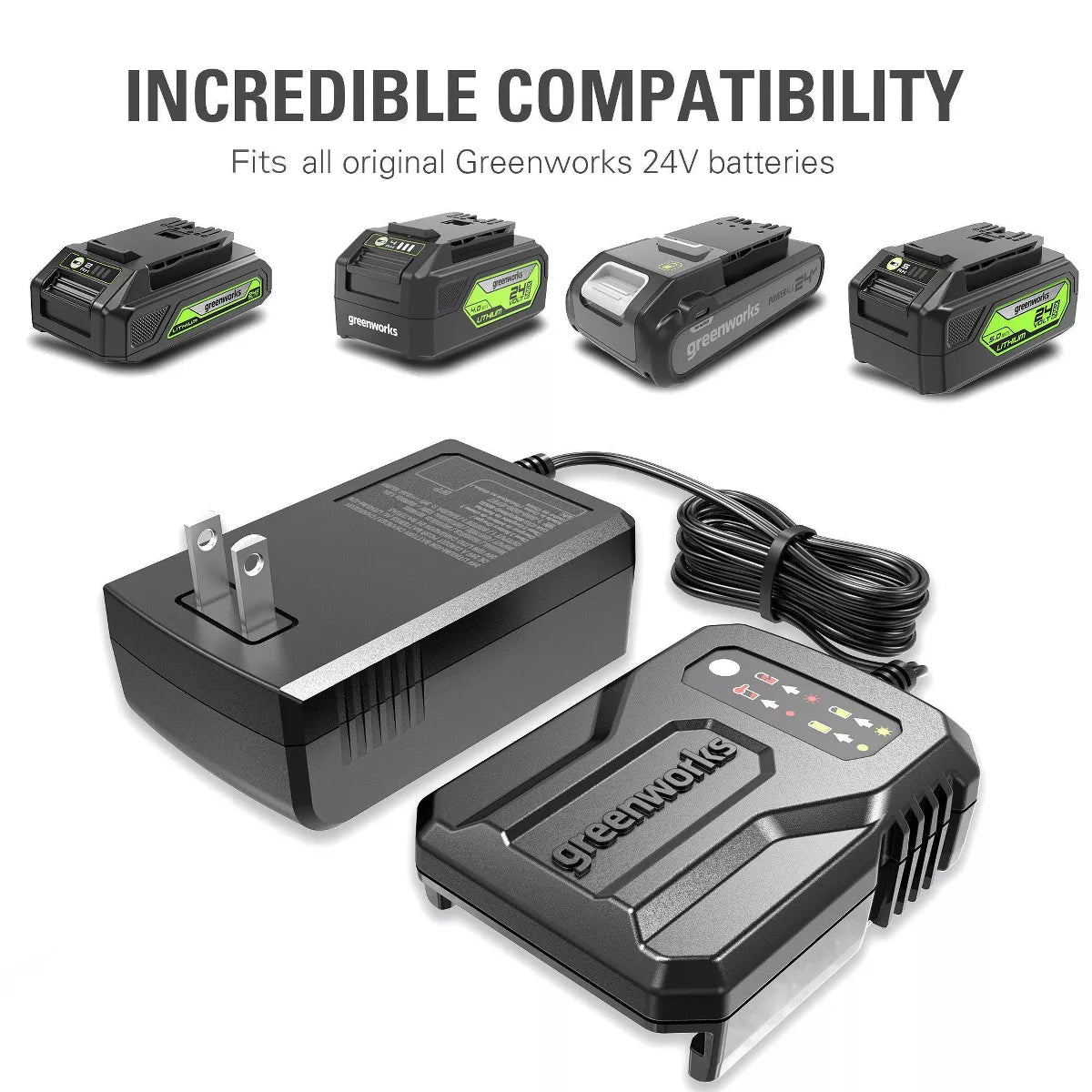 Greenworks POWERALL 24V 2A Charging Adaptor Outdoor Power Equipment Attachments