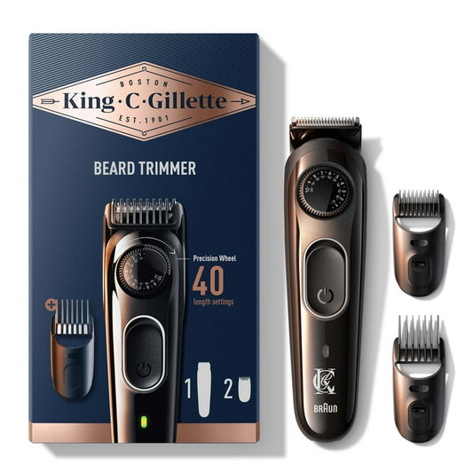 King C. Gillette Beard Trimmer for Men, Cordless Rechargeable Electric Razor