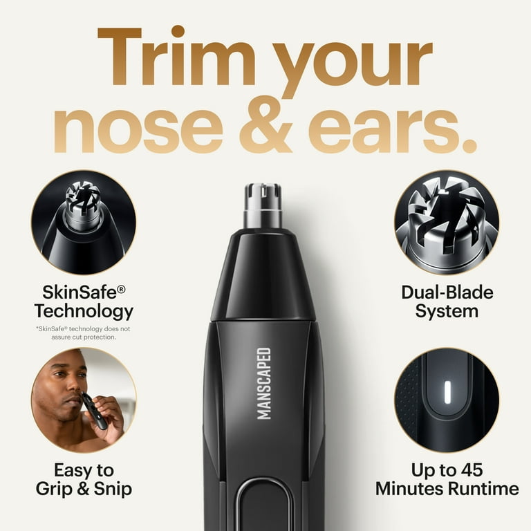 MANSCAPED® The Weed Whacker® 2.0 Men's Electric Nose & Ear Hair Trimmer - Black