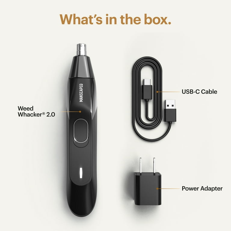 MANSCAPED® The Weed Whacker® 2.0 Men's Electric Nose & Ear Hair Trimmer - Black