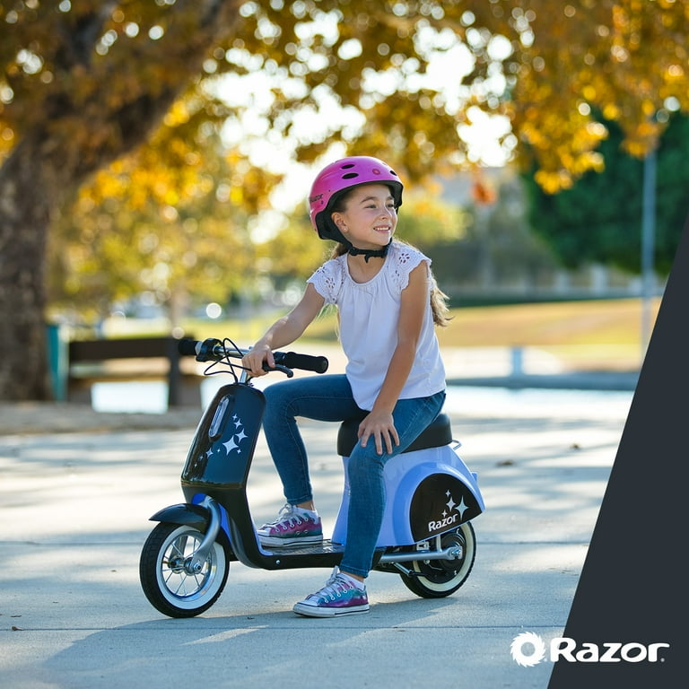 Razor Pocket Mod Petite - Purple, 12V Miniature Euro-Style Electric Scooter, up to 8 mph, for Ages 7+