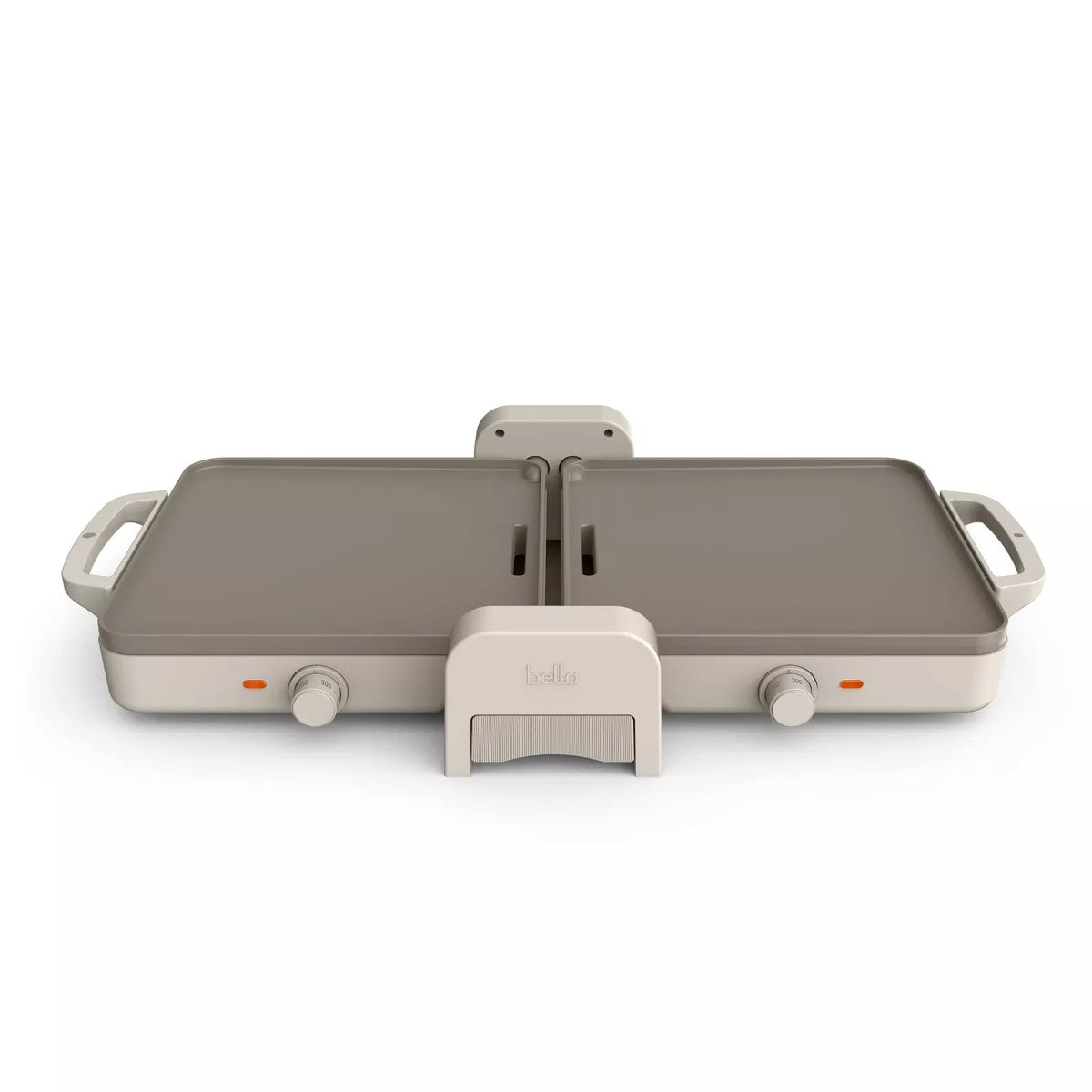 Bella Fold and Store Dual Temp Griddle Oatmilk: 1200W Electric Hot Plate, Aluminum Cooking Surface, 2-Year Warranty