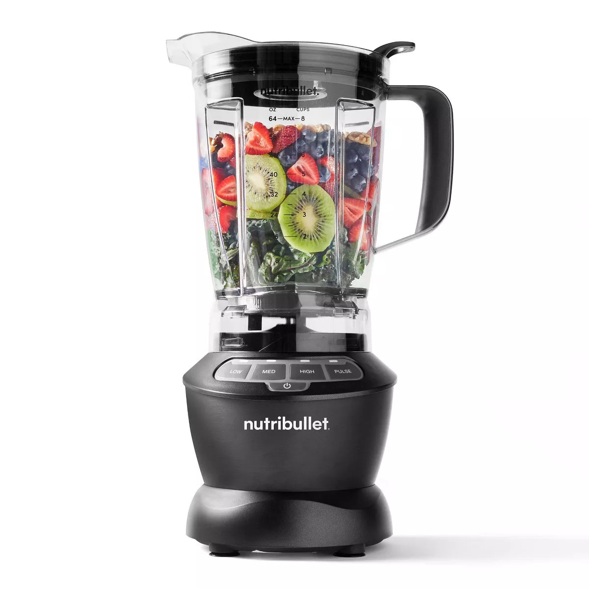 NutriBullet Blender 1200 Watts: Countertop Smoothie Blender, 64oz Capacity, 3 Speeds, Stainless Steel Blades, Dark Gray