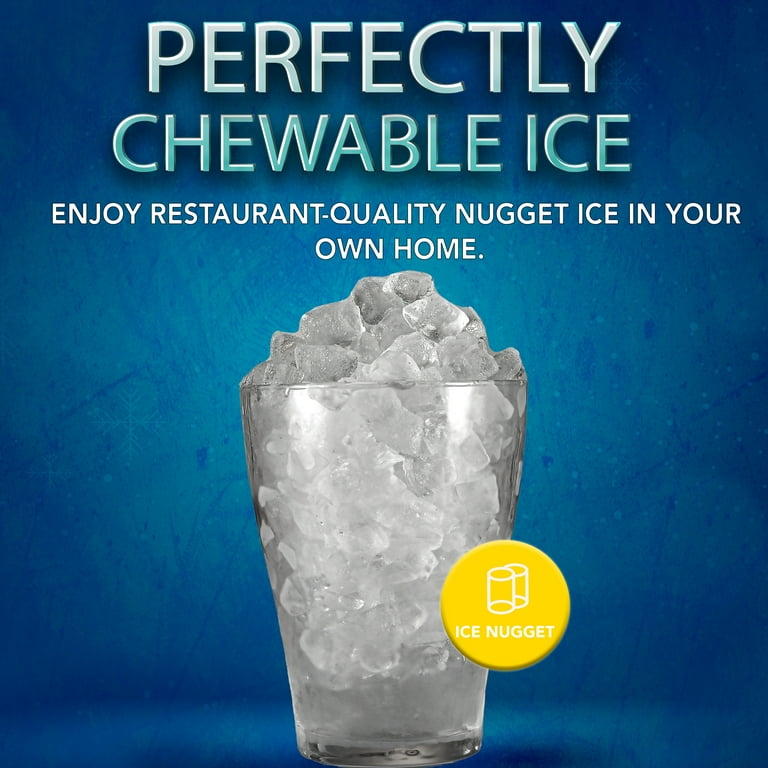 Frigidaire Nugget Ice Maker EFIC256, Countertop Nugget Ice Machine with Transparent Window, Nugget Ice Maker with 44 lbs. Capacity, Auto Self Cleaning Ice Maker Machine, Black