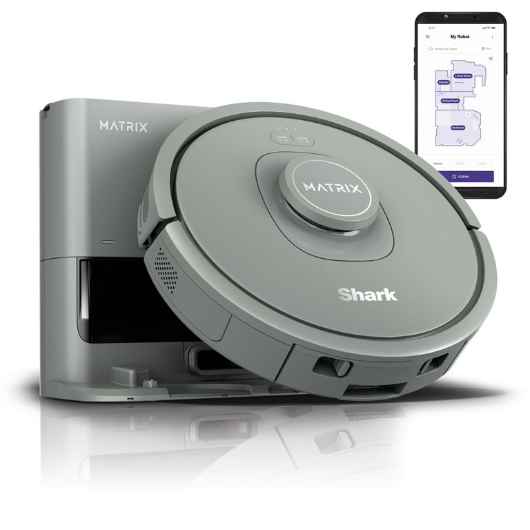 Shark Matrix Self-Empty Robot Vacuum with No Spots Missed on Carpets & Hard Floors, Bagless 30 Day Capacity Base, Precision Home Mapping, Wi-Fi, RV2300S