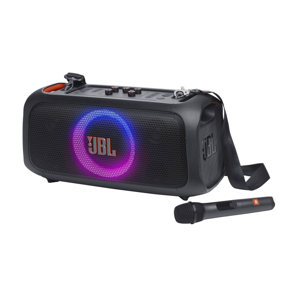 JBL Party Box OnTheGo Bluetooth Wireless Speaker - Black: Rechargeable, IPX4, USB Charging