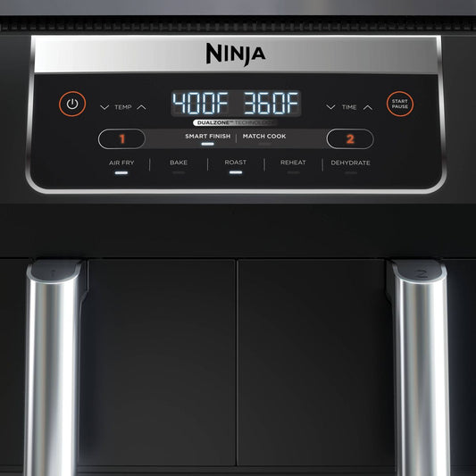 Ninja Foodi 6qt 5-in-1 2-Basket Air Fryer with DualZone Technology - DZ090: Stainless Steel, Digital Control, 1760W