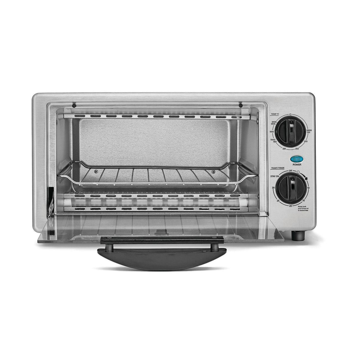 KitchenSmith by Bella Toaster Oven - Stainless Steel: Countertop Small Toaster, 4-Slice, Adjustable Browning, Auto Shut-Off