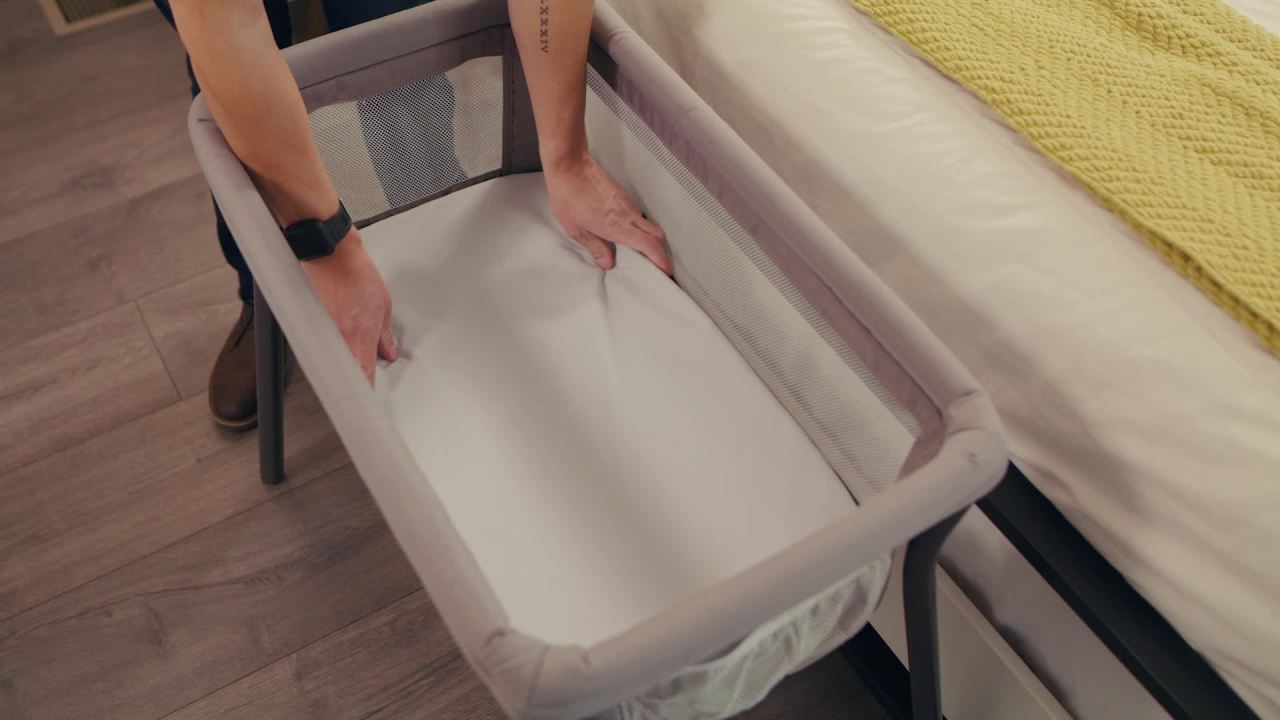 Chicco LullaGo Anywhere Portable Bedside Bassinet - Sandstone (Grey), New