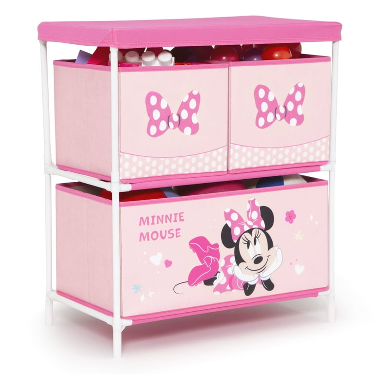 Disney Minnie Mouse 3-Piece Toddler Bedroom Set by Delta Children - Includes Toddler Bed, Chair Desk and Toy Organizer, Pink