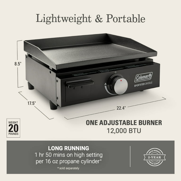 Coleman Sportster Tabletop 17-inch Griddle, Black