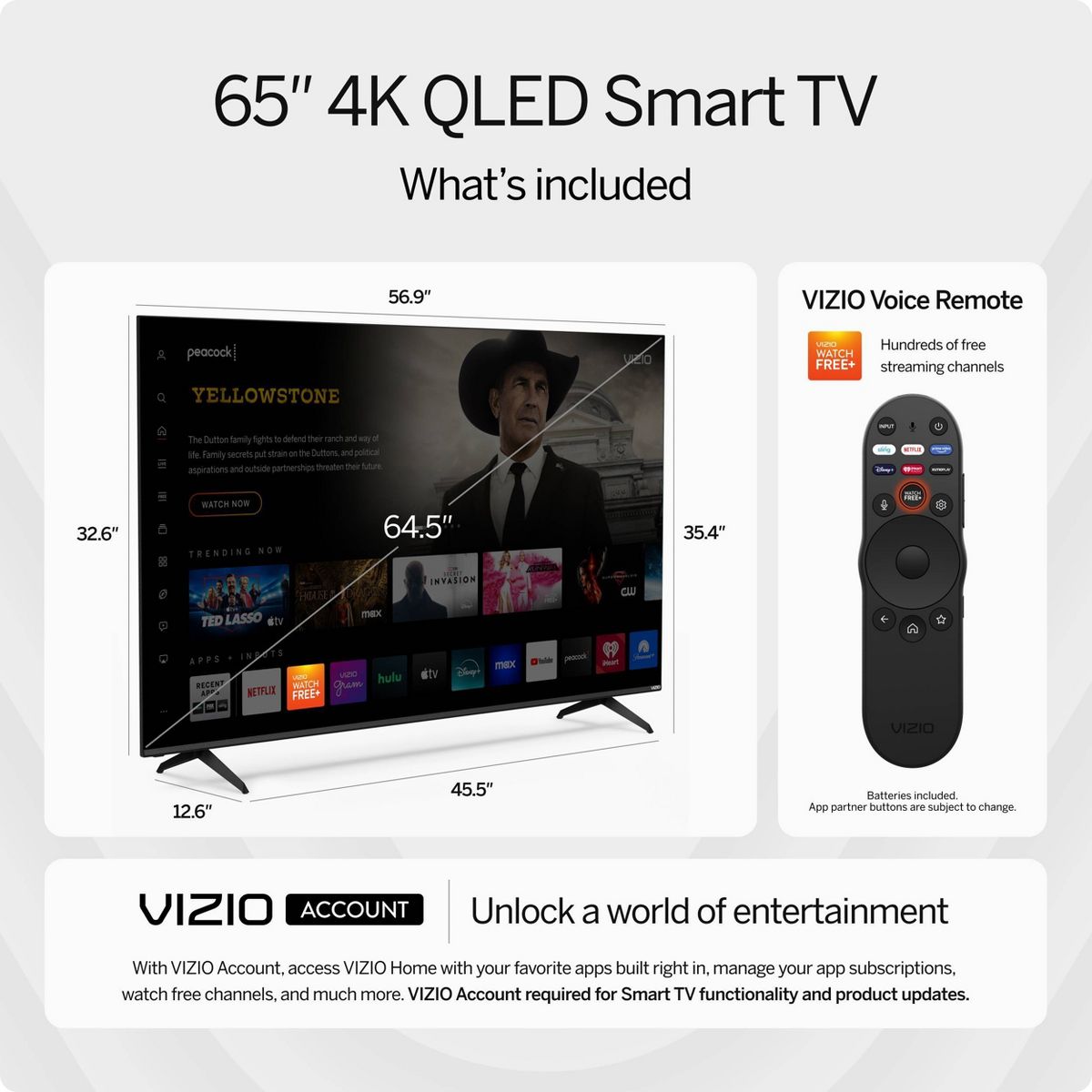 VIZIO 55" Class Quantum 4K QLED HDR Smart TV - M55Q6-L4