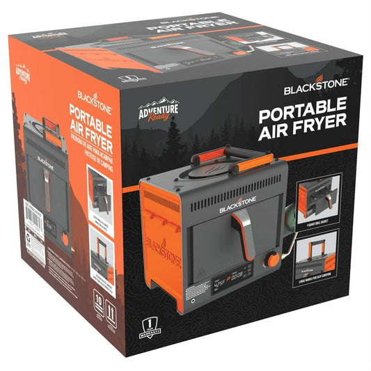 Blackstone Adventure Ready Portable Propane Air Fryer, 4 Quart, Gray & Orange, 18W, 3ft Cord