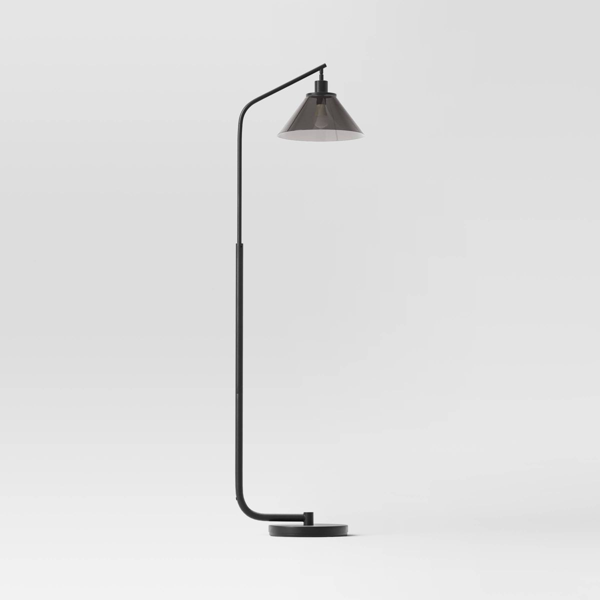 Threshold Smoked Glass Floor Lamp Black -