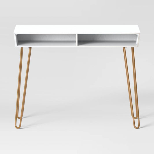 Threshold Hairpin Writing Desk with Storage White