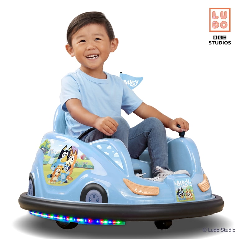 Flybar 6V Bluey Bumper Car Ride on Toy for Children