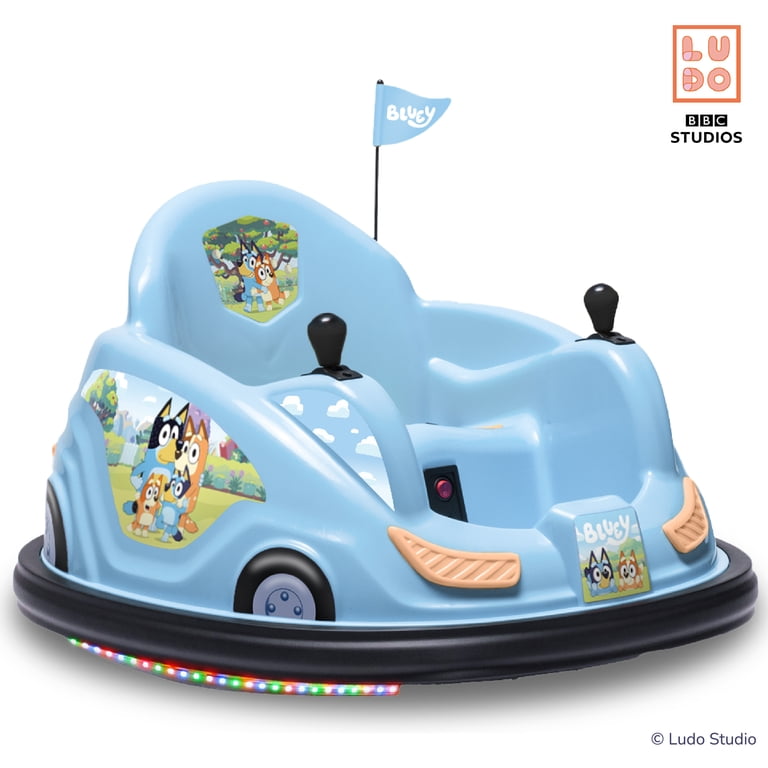 Flybar 6V Bluey Bumper Car Ride on Toy for Children